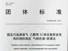 T/ACEF086—2023固定污染源废气 乙醛等22种含氧挥发性有机物的测定 气相色谱-质谱法