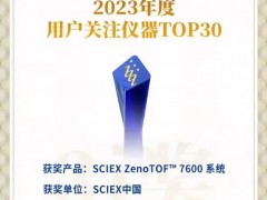 高分辨质谱SCIEX ZenoTOF® 7600系统荣获 2023年度用户关注仪器TOP30