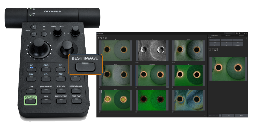 DSX2000数码显微镜上的优化图像功能